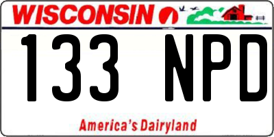 WI license plate 133NPD