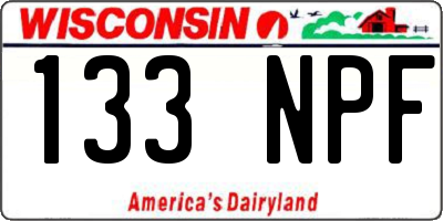 WI license plate 133NPF