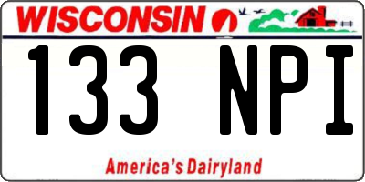 WI license plate 133NPI