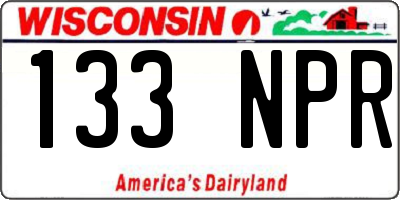 WI license plate 133NPR
