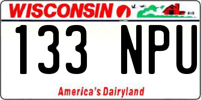 WI license plate 133NPU