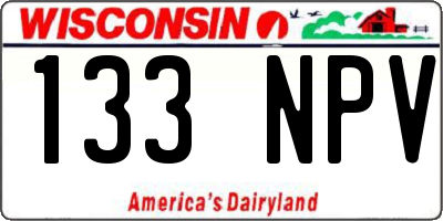 WI license plate 133NPV