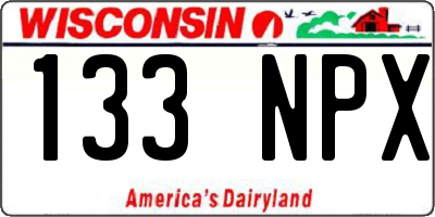 WI license plate 133NPX