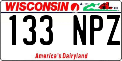 WI license plate 133NPZ