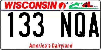 WI license plate 133NQA