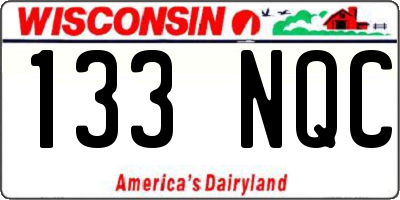 WI license plate 133NQC