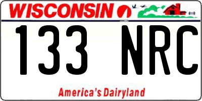 WI license plate 133NRC