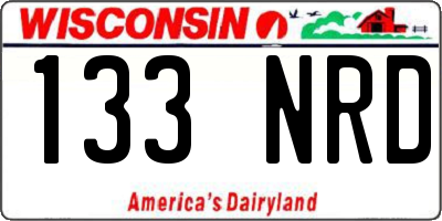 WI license plate 133NRD