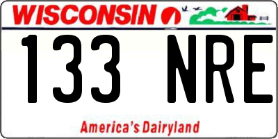 WI license plate 133NRE