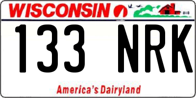 WI license plate 133NRK