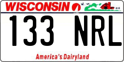 WI license plate 133NRL