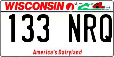 WI license plate 133NRQ