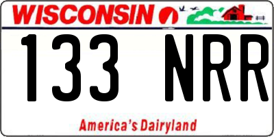 WI license plate 133NRR