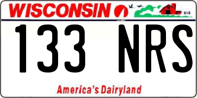 WI license plate 133NRS