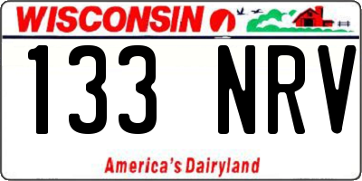WI license plate 133NRV