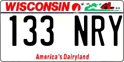 WI license plate 133NRY