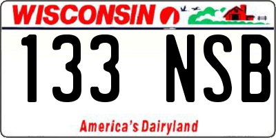 WI license plate 133NSB