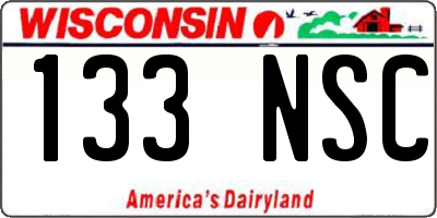WI license plate 133NSC