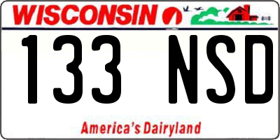 WI license plate 133NSD