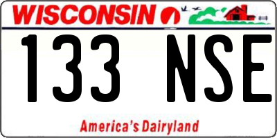 WI license plate 133NSE