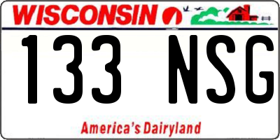 WI license plate 133NSG