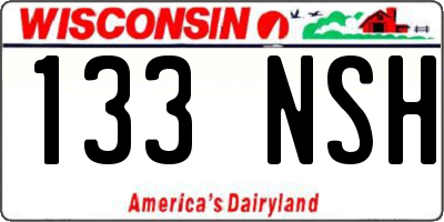 WI license plate 133NSH