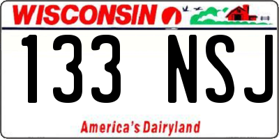 WI license plate 133NSJ