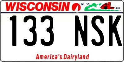 WI license plate 133NSK