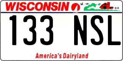 WI license plate 133NSL