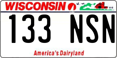 WI license plate 133NSN
