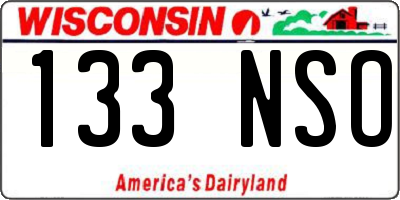 WI license plate 133NSO