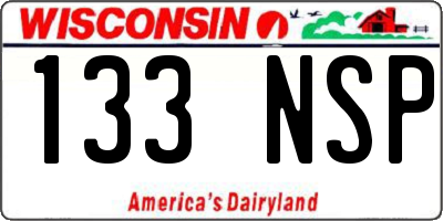 WI license plate 133NSP