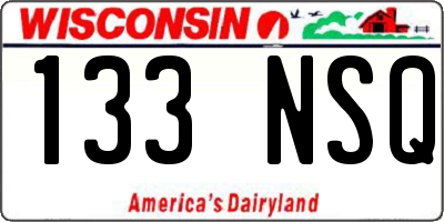 WI license plate 133NSQ