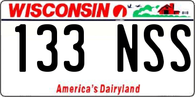 WI license plate 133NSS