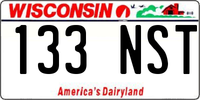 WI license plate 133NST