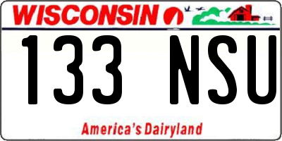 WI license plate 133NSU