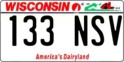 WI license plate 133NSV