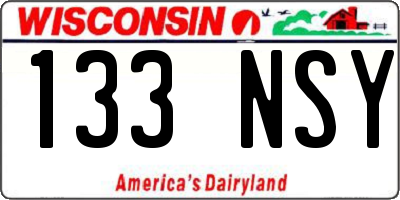 WI license plate 133NSY