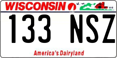 WI license plate 133NSZ
