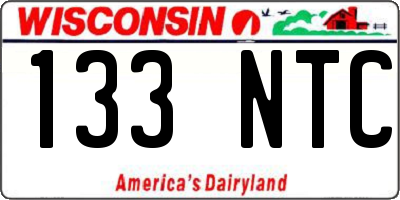 WI license plate 133NTC