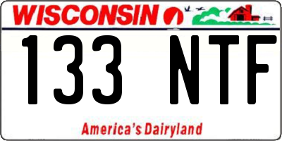 WI license plate 133NTF