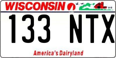 WI license plate 133NTX