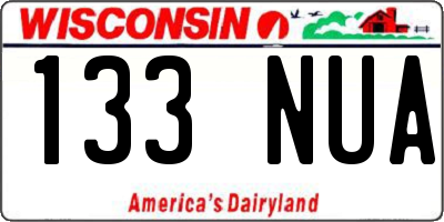 WI license plate 133NUA