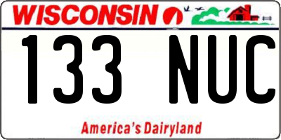 WI license plate 133NUC