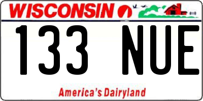WI license plate 133NUE