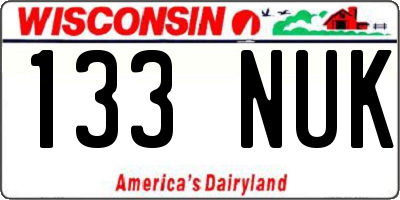 WI license plate 133NUK