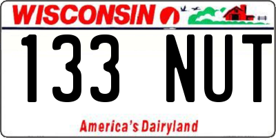 WI license plate 133NUT