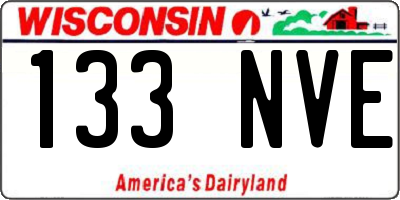 WI license plate 133NVE