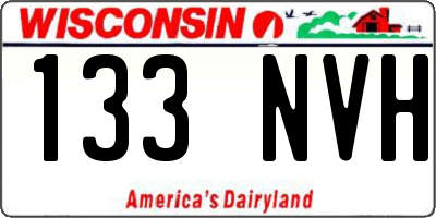 WI license plate 133NVH