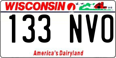 WI license plate 133NVO